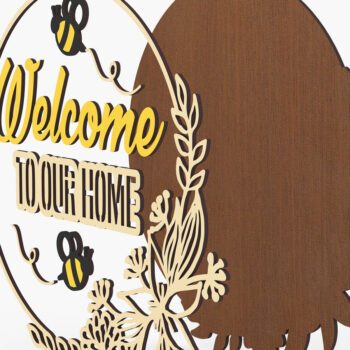 Intra απο ξύλο plywood 3mm-4mm πάχος – Welcome Door Hanger Files Δίασταση  20x20 cm INTRAFABR-72392044 - Image 3