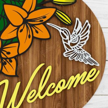 Intra απο ξύλο plywood 3mm-4mm πάχος – Welcome Door Hanger Files Δίασταση  20x20 cm INTRAFABR-72173778 - Image 1