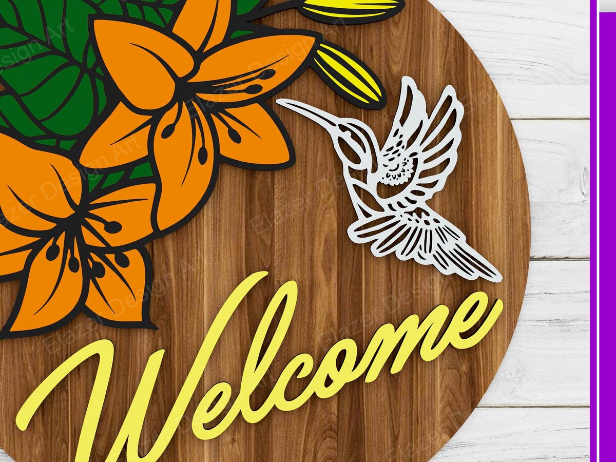 Intra απο ξύλο plywood 3mm-4mm πάχος – Welcome Door Hanger Files Δίασταση  20x20 cm INTRAFABR-72173778