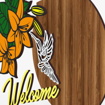 Intra απο ξύλο plywood 3mm-4mm πάχος – Welcome Door Hanger Files Δίασταση  20x20 cm INTRAFABR-72173778 - Image 3