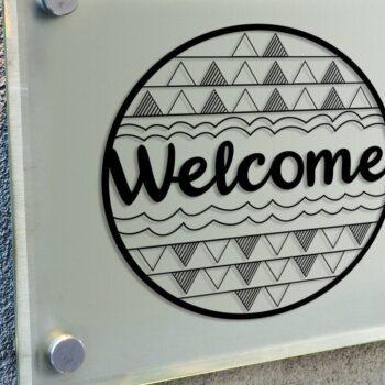 Intra απο ξύλο plywood 3mm-4mm πάχος – Αρχείο κοπής με λέιζερ επιγραφή υποδοχής πόρτας Δίασταση  20x20 cm INTRAFABR-32209666 - Image 1