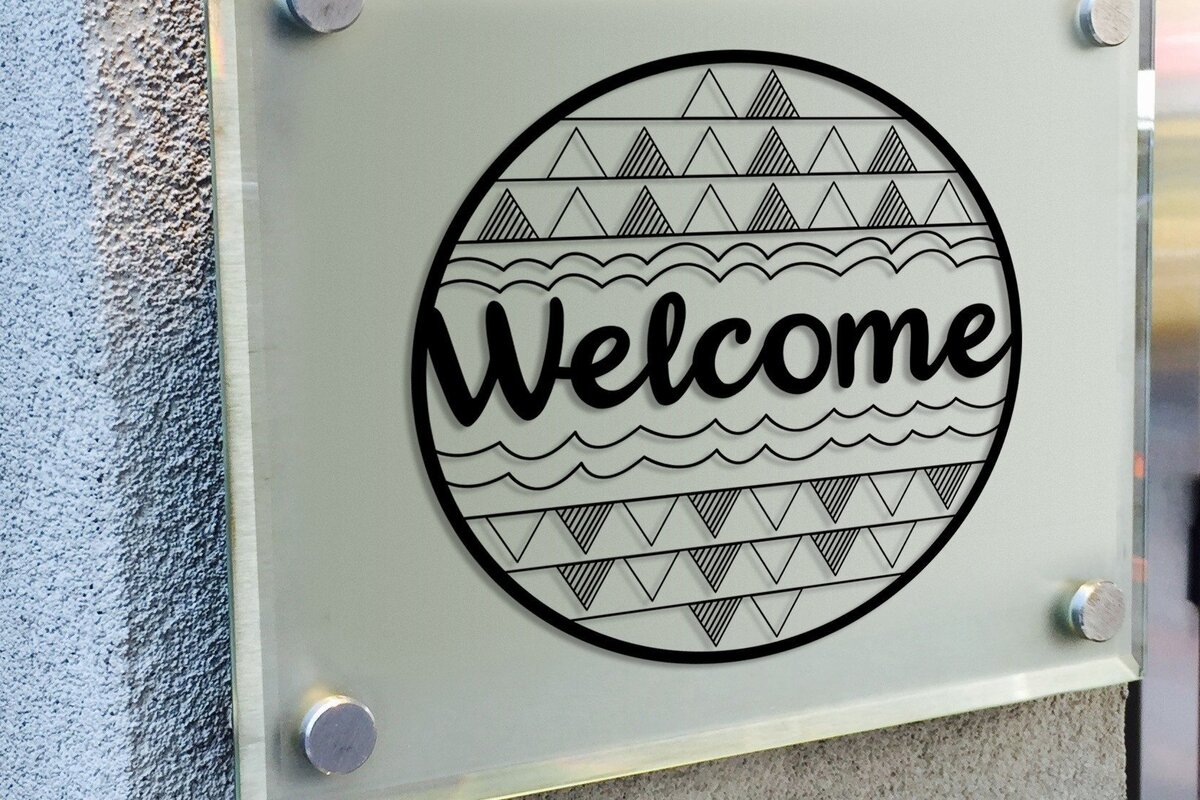 Intra απο ξύλο plywood 3mm-4mm πάχος – Αρχείο κοπής με λέιζερ επιγραφή υποδοχής πόρτας Δίασταση  20x20 cm INTRAFABR-32209666