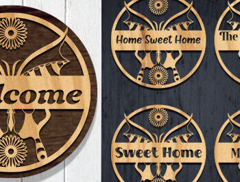 Intra απο ξύλο plywood 3mm-4mm πάχος – Welcome Door Sign Δίασταση  40x30 cm INTRAFABR-56398285 - Image 1