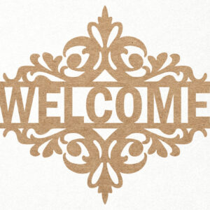 Intra απο ξύλο plywood 3mm-4mm πάχος – Αρχείο κοπής λέιζερ Door Sign Welcome Δίασταση  40x30 cm INTRAFABR-104081618