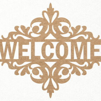 Intra απο ξύλο plywood 3mm-4mm πάχος – Αρχείο κοπής λέιζερ Door Sign Welcome Δίασταση  40x30 cm INTRAFABR-104081618 - Image 1