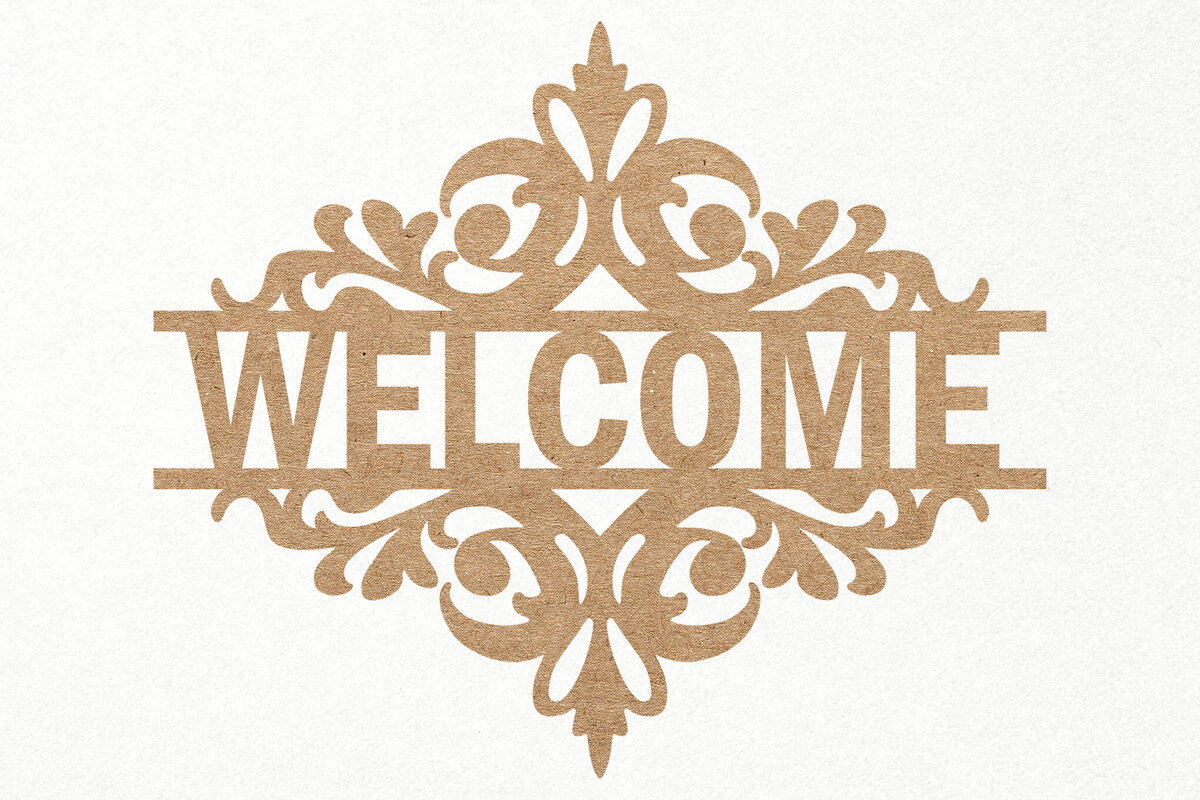 Intra απο ξύλο plywood 3mm-4mm πάχος – Αρχείο κοπής λέιζερ Door Sign Welcome Δίασταση  40x30 cm INTRAFABR-104081618