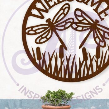 Intra απο ξύλο plywood 3mm-4mm πάχος – Καλωσόρισμα Dragonfly Wall Sign, Αρχείο Δίασταση  40x30 cm INTRAFABR-121305711 - Image 1