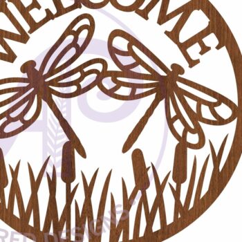 Intra απο ξύλο plywood 3mm-4mm πάχος – Καλωσόρισμα Dragonfly Wall Sign, Αρχείο Δίασταση  40x30 cm INTRAFABR-121305711 - Image 4