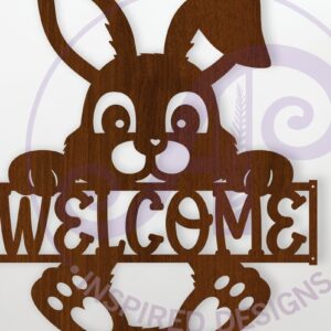 Intra απο ξύλο plywood 3mm-4mm πάχος – Καλώς ορίσατε Easter Bunny Wall Art Sign, Δίασταση  40x30 cm INTRAFABR-119283825