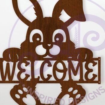 Intra απο ξύλο plywood 3mm-4mm πάχος – Καλώς ορίσατε Easter Bunny Wall Art Sign, Δίασταση  40x30 cm INTRAFABR-119283825 - Image 1