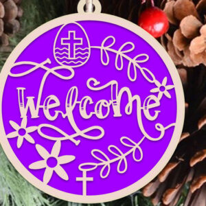 Intra απο ξύλο plywood 3mm-4mm πάχος – Καλωσορίσατε Πασχαλινό Στολίδι Δίασταση  20x20 cm INTRAFABR-53946785