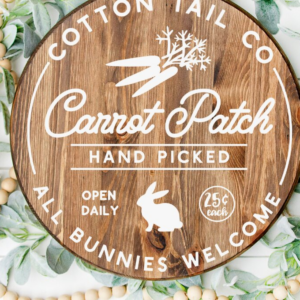 Intra απο ξύλο plywood 3mm-4mm πάχος – Καλώς ορίσατε Πασχαλινό Στρογγυλό Σήμα, Πάσχα Δίασταση  20x20 cm INTRAFABR-25661752