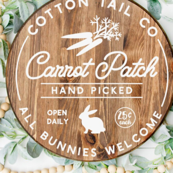 Intra απο ξύλο plywood 3mm-4mm πάχος – Καλώς ορίσατε Πασχαλινό Στρογγυλό Σήμα, Πάσχα Δίασταση  20x20 cm INTRAFABR-25661752 - Image 1