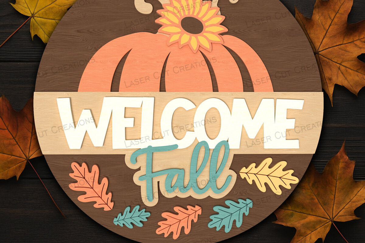 Intra απο ξύλο plywood 3mm-4mm πάχος – Καλώς ορίσατε Φθινοπωρινή Κολοκύθα Δίασταση  20x20 cm INTRAFABR-125383377