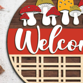 Intra απο ξύλο plywood 3mm-4mm πάχος – Καλώς ορίσατε Φθινοπωρινό Σήμα Δίασταση  20x20 cm INTRAFABR-100380715 - Image 2