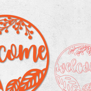 Intra απο ξύλο plywood 3mm-4mm πάχος – Καλώς ορίσατε Φθινοπωρινό Στρογγυλό σημάδι | Φθινοπωρινό σημάδι Δίασταση  20x20 cm INTRAFABR-102052147