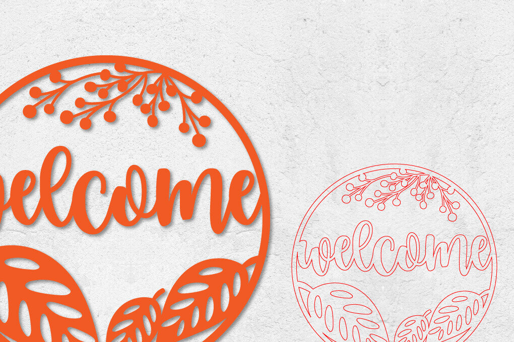 Intra απο ξύλο plywood 3mm-4mm πάχος – Καλώς ορίσατε Φθινοπωρινό Στρογγυλό σημάδι | Φθινοπωρινό σημάδι Δίασταση  20x20 cm INTRAFABR-102052147