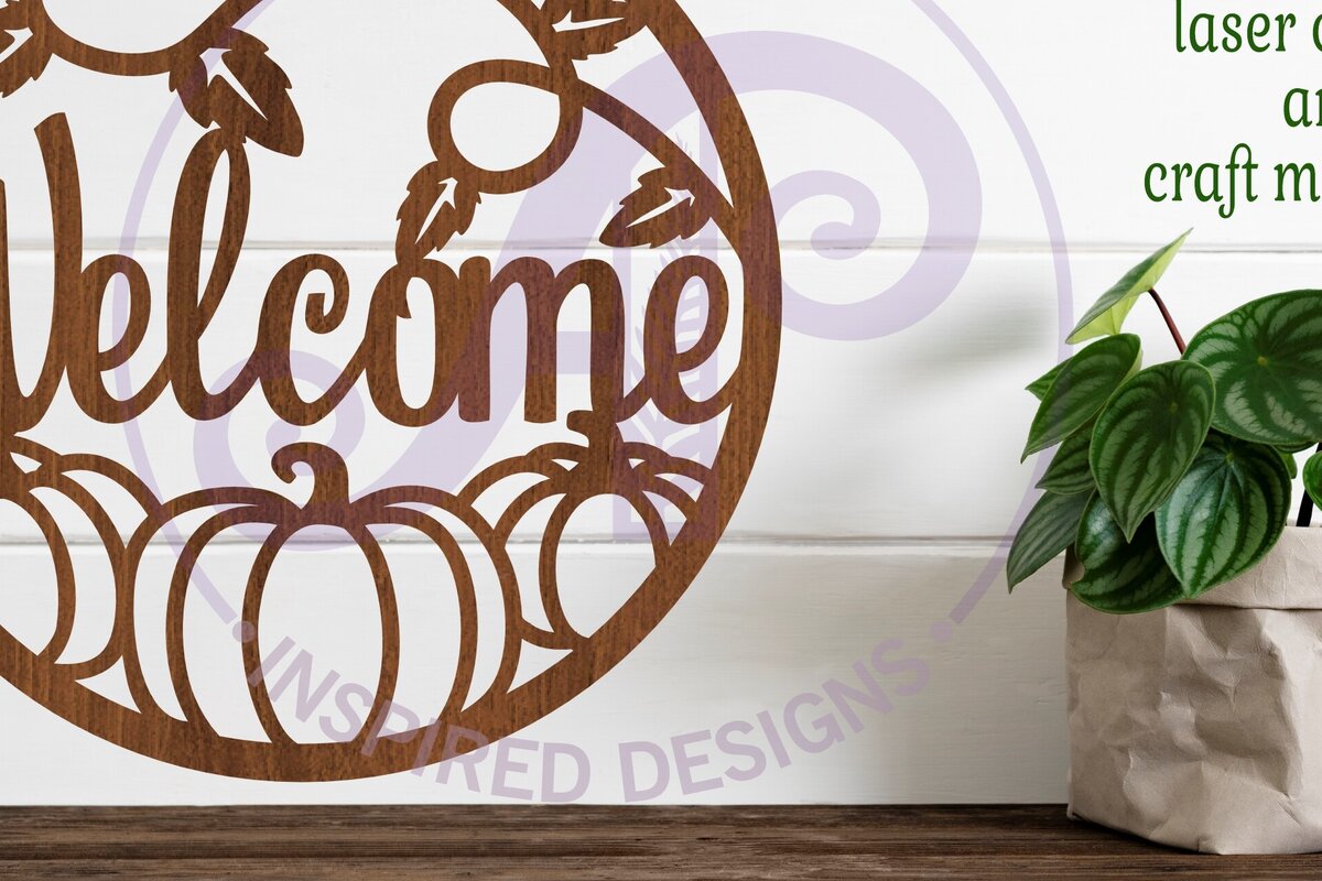 Intra απο ξύλο plywood 3mm-4mm πάχος – Καλωσόρισμα Φθινοπωρινή Επιγραφή Δίασταση  20x20 cm INTRAFABR-100978461