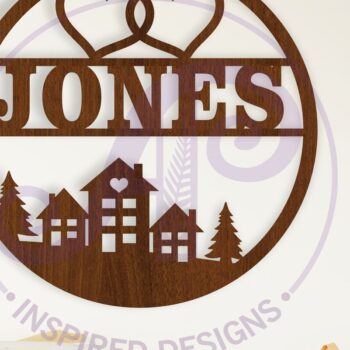 Intra απο ξύλο plywood 3mm-4mm πάχος – Καλώς ορίσατε Οικογενειακό Σήμα Τέχνης τοίχου, Δίασταση  40x30 cm INTRAFABR-118637091 - Image 1