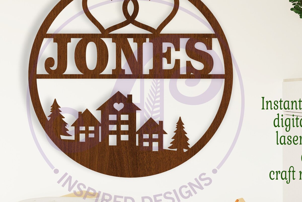 Intra απο ξύλο plywood 3mm-4mm πάχος – Καλώς ορίσατε Οικογενειακό Σήμα Τέχνης τοίχου, Δίασταση  40x30 cm INTRAFABR-118637091