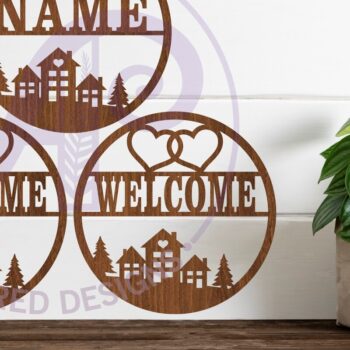 Intra απο ξύλο plywood 3mm-4mm πάχος – Καλώς ορίσατε Οικογενειακό Σήμα Τέχνης τοίχου, Δίασταση  40x30 cm INTRAFABR-118637091 - Image 2