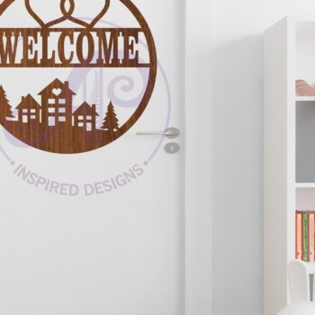 Intra απο ξύλο plywood 3mm-4mm πάχος – Καλώς ορίσατε Οικογενειακό Σήμα Τέχνης τοίχου, Δίασταση  40x30 cm INTRAFABR-118637091 - Image 3