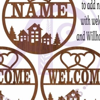 Intra απο ξύλο plywood 3mm-4mm πάχος – Καλώς ορίσατε Οικογενειακό Σήμα Τέχνης τοίχου, Δίασταση  40x30 cm INTRAFABR-118637091 - Image 4