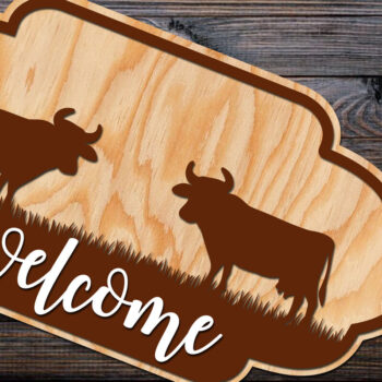 Intra απο ξύλο plywood 3mm-4mm πάχος – Αρχείο κοπής λέιζερ καλωσορίσματος Farmhouse Δίασταση  20x20 cm INTRAFABR-67345136 - Image 1