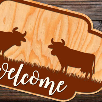 Intra απο ξύλο plywood 3mm-4mm πάχος – Αρχείο κοπής λέιζερ καλωσορίσματος Farmhouse Δίασταση  20x20 cm INTRAFABR-67345136 - Image 2