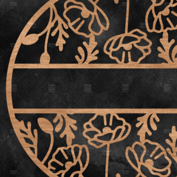 Intra απο ξύλο plywood 3mm-4mm πάχος – Καλωσόρισμα Floral στρογγυλή πινακίδα Δίασταση  20x20 cm INTRAFABR-117180557 - Image 1