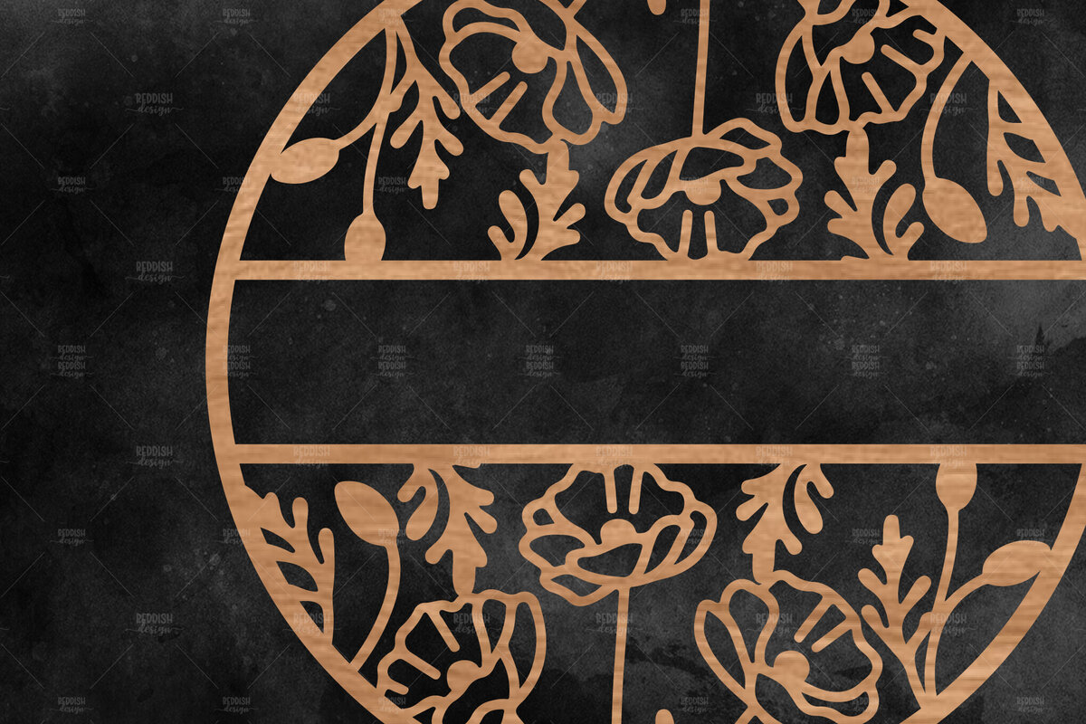 Intra απο ξύλο plywood 3mm-4mm πάχος – Καλωσόρισμα Floral στρογγυλή πινακίδα Δίασταση  20x20 cm INTRAFABR-117180557