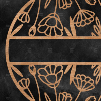 Intra απο ξύλο plywood 3mm-4mm πάχος – Καλωσόρισμα Floral στρογγυλή πινακίδα Δίασταση  20x20 cm INTRAFABR-117180573 - Image 1