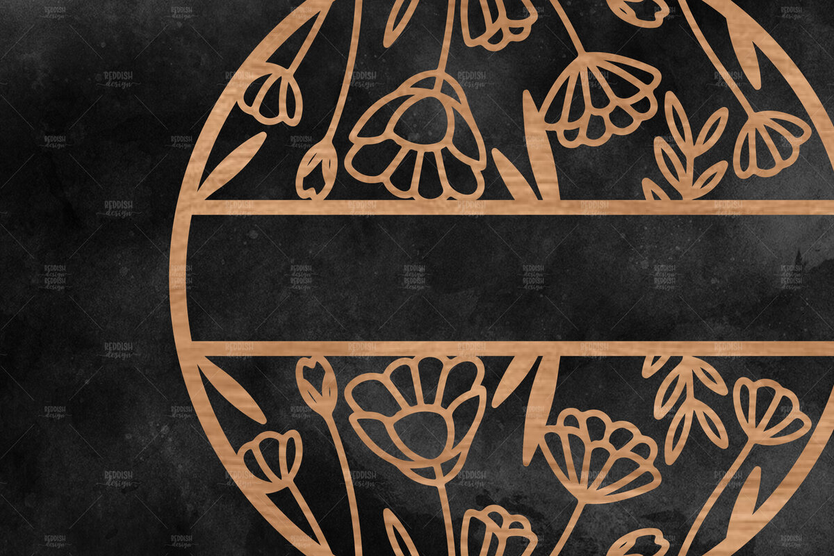 Intra απο ξύλο plywood 3mm-4mm πάχος – Καλωσόρισμα Floral στρογγυλή πινακίδα Δίασταση  20x20 cm INTRAFABR-117180573