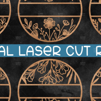 Intra απο ξύλο plywood 3mm-4mm πάχος – Καλωσόρισμα Floral στρογγυλή πινακίδα Δίασταση 20x20 cm INTRAFABR-117180617 - Image 1