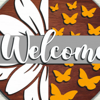 Intra απο ξύλο plywood 3mm-4mm πάχος – Welcome Flower Sign - Break Jhon Δίασταση  40x30 cm INTRAFABR-94977633 - Image 3