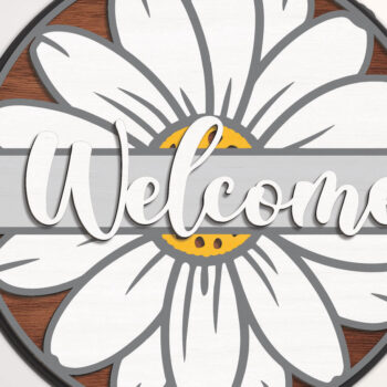 Intra απο ξύλο plywood 3mm-4mm πάχος – Welcome Flower Sign - Break Jhon Δίασταση  40x30 cm INTRAFABR-94977244 - Image 3