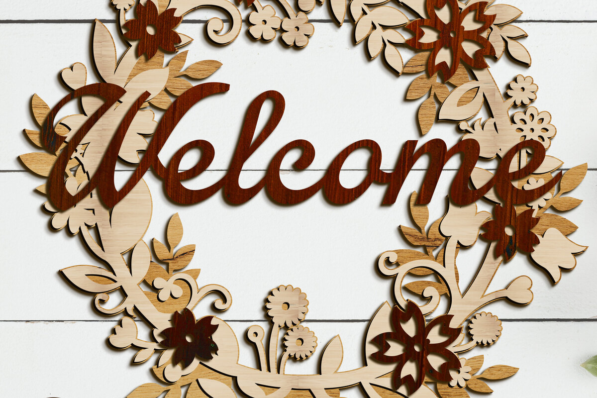 Intra απο ξύλο plywood 3mm-4mm πάχος – Διακόσμηση λουλουδιών καλωσορίσματος Δίασταση  20x20 cm INTRAFABR-104891305