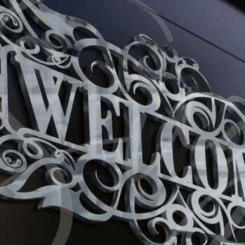 Intra απο ξύλο plywood 3mm-4mm πάχος – Καλώς ήλθατε για το σημάδι βεράντας με Δίασταση  20x20 cm INTRAFABR-8871811 - Image 4