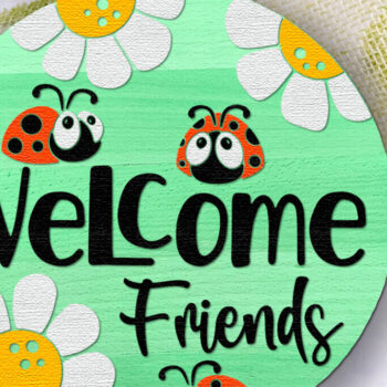 Intra απο ξύλο plywood 3mm-4mm πάχος – Welcome Friends, Door Sign Δίασταση 40x30 cm INTRAFABR-116413088 - Image 3