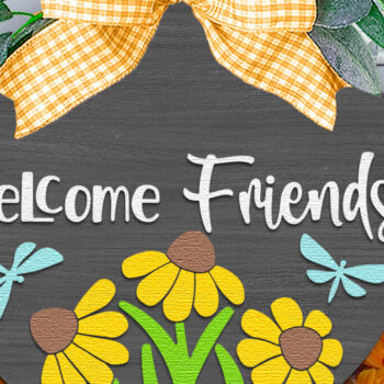 Intra απο ξύλο plywood 3mm-4mm πάχος – Welcome Friends, Summer Door Sign Δίασταση  40x30 cm INTRAFABR-119725321 - Image 3