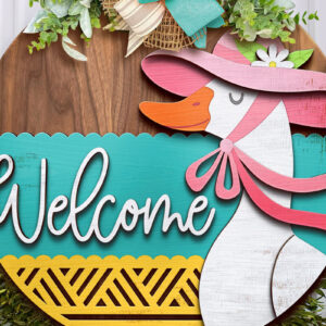 Intra απο ξύλο plywood 3mm-4mm πάχος – Welcome Goose Door Hanger, Laser Δίασταση  20x20 cm INTRAFABR-119837327