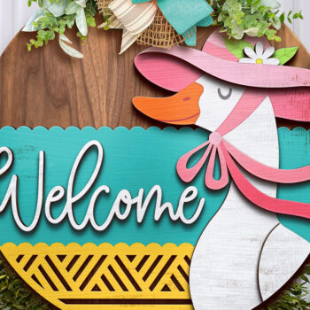 Intra απο ξύλο plywood 3mm-4mm πάχος – Welcome Goose Door Hanger, Laser Δίασταση 20x20 cm INTRAFABR-119837327 - Image 1