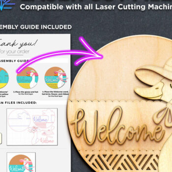 Intra απο ξύλο plywood 3mm-4mm πάχος – Welcome Goose Door Hanger, Laser Δίασταση 20x20 cm INTRAFABR-119837327 - Image 2