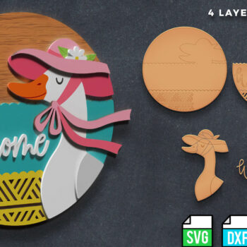 Intra απο ξύλο plywood 3mm-4mm πάχος – Welcome Goose Door Hanger, Laser Δίασταση 20x20 cm INTRAFABR-119837327 - Image 3