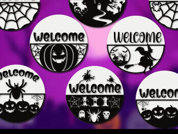 Intra απο ξύλο plywood 3mm-4mm πάχος – Πακέτο καλωσορίσματος Halloween Door Hanger Δίασταση  20x20 cm INTRAFABR-18369511 - Image 1