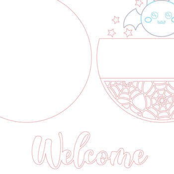 Intra απο ξύλο plywood 3mm-4mm πάχος – Καλώς ήρθατε Halloween Door Hanger Δίασταση  20x20 cm INTRAFABR-102200779 - Image 4