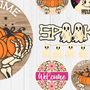 Intra απο ξύλο plywood 3mm-4mm πάχος – Πακέτο καλωσορίσματος Halloween Sign 3d Δίασταση 40x30 cm INTRAFABR-104923719