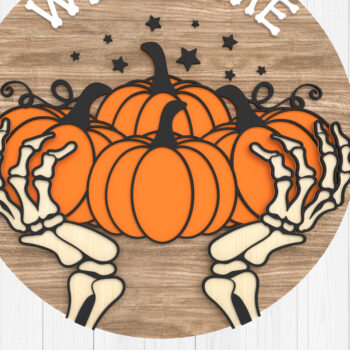 Intra απο ξύλο plywood 3mm-4mm πάχος – Πακέτο καλωσορίσματος Halloween Sign 3d Δίασταση  40x30 cm INTRAFABR-104923719 - Image 2