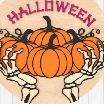 Intra απο ξύλο plywood 3mm-4mm πάχος – Πακέτο καλωσορίσματος Halloween Sign 3d Δίασταση  40x30 cm INTRAFABR-104923719 - Image 4