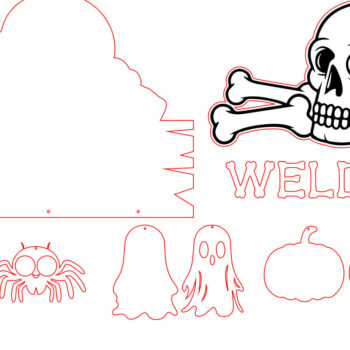 Intra απο ξύλο plywood 3mm-4mm πάχος – Αρχείο αποκοπής λέιζερ καλωσορίσματος Halloween Sign Δίασταση  40x30 cm INTRAFABR-106046800 - Image 2